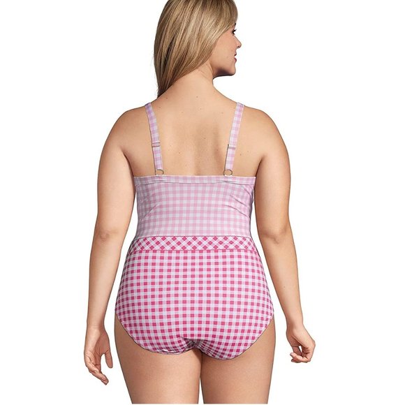 NWT Lands End Draper James Tummy Control Wrap 1 Piece Swimsuit Size 4 $140 HH239 - Picture 3 of 4